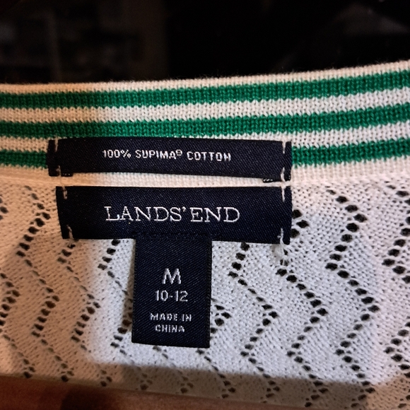 Lands End Pointelle White Cardigan - Picture 3 of 9